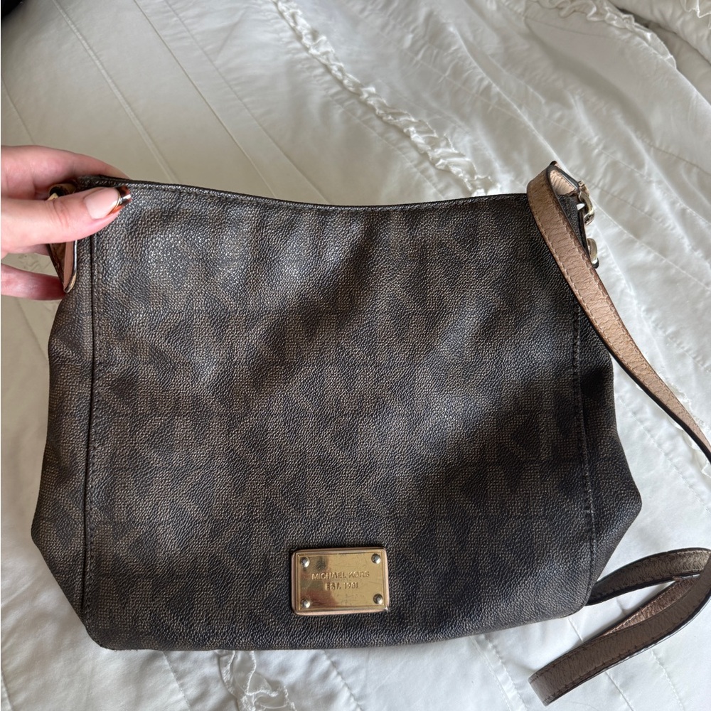 Michael Kors Brown Leather Crossbody Bag